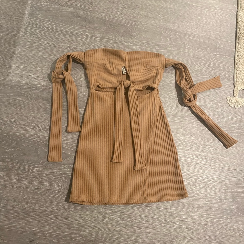 Brown Cut Out Dress